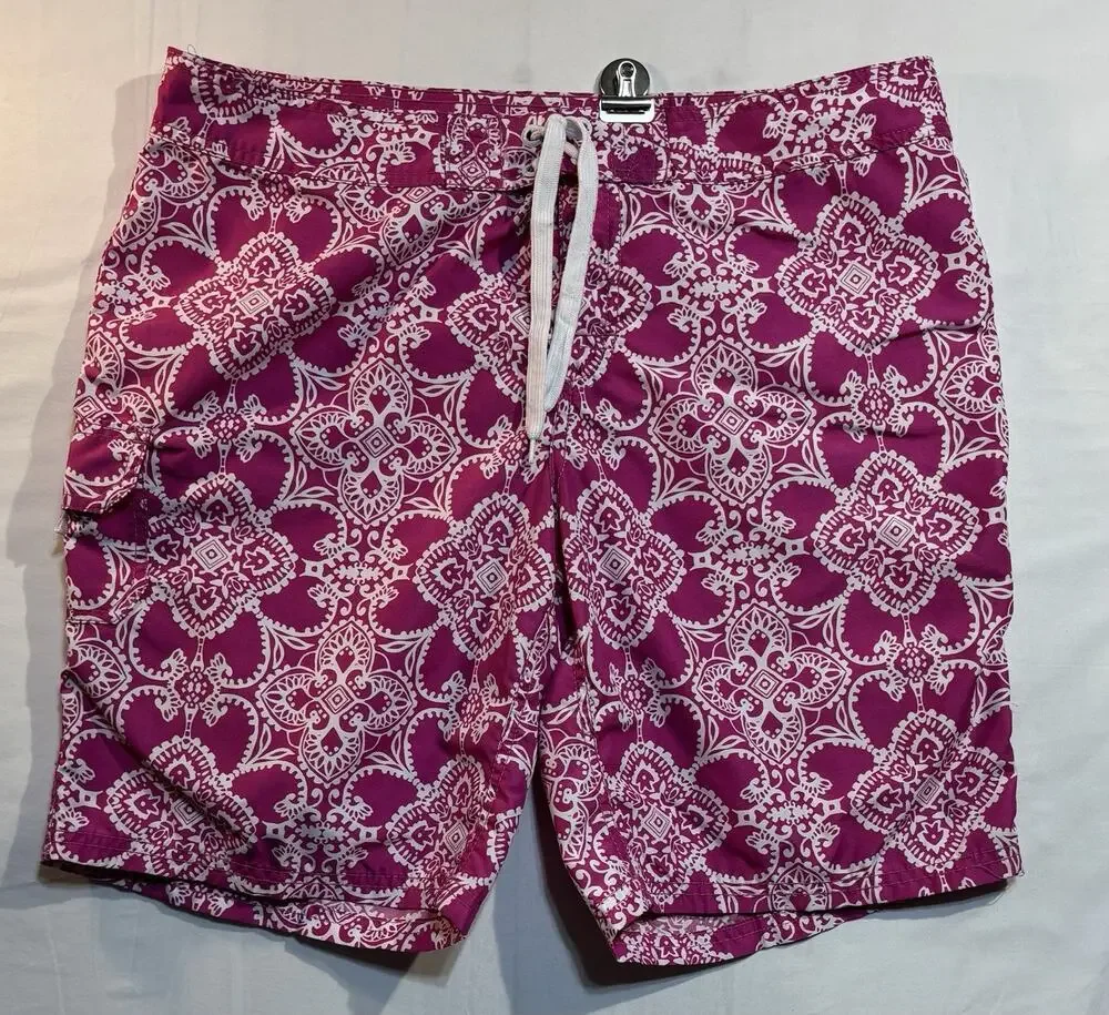 Kanu Surf Youth Size 14 Pink White Floral Board Shorts Swim Trunks